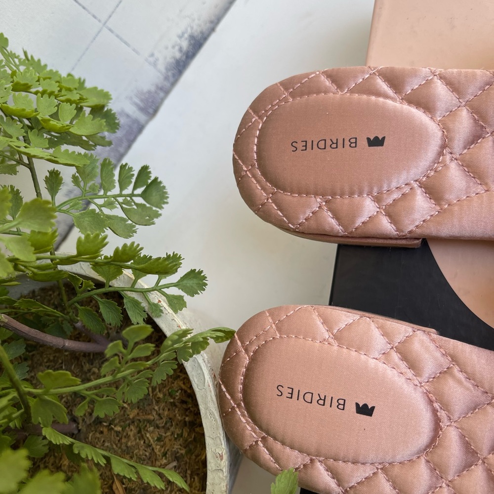 Birdies Vegan Dove slides French Rose (rose gold) blush size 8.5 New in Box - Picture 5 of 6
